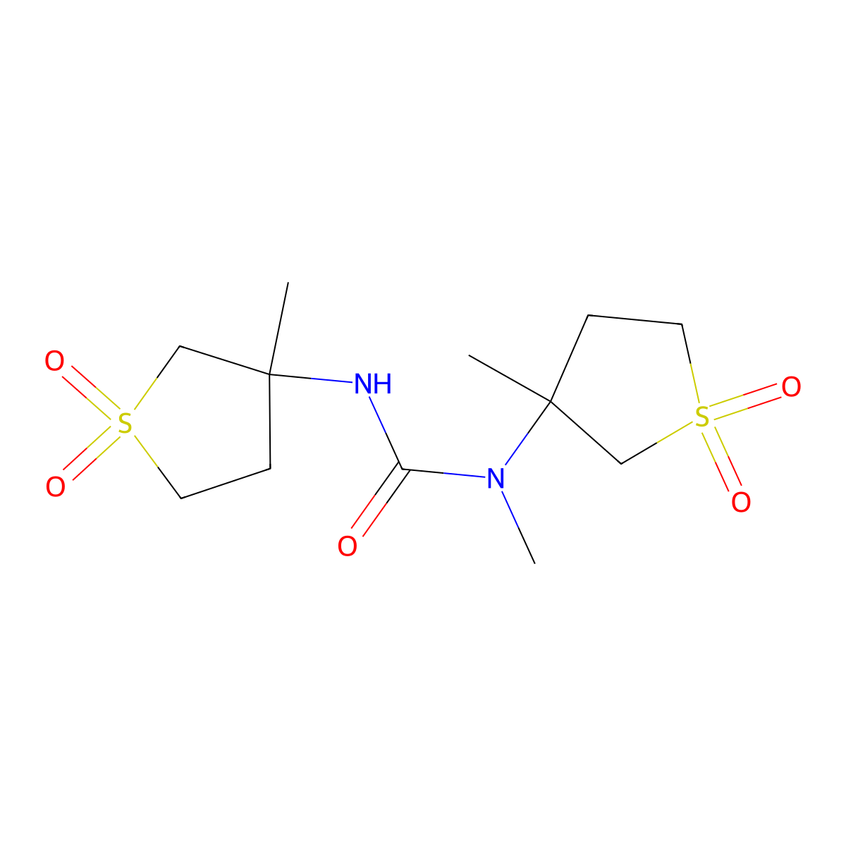 1-Methyl-1,3-bis(3-methyl-1,1-dioxidotetrahydrothiophen-3-yl)urea molecular structure, CAS 321581-05-9