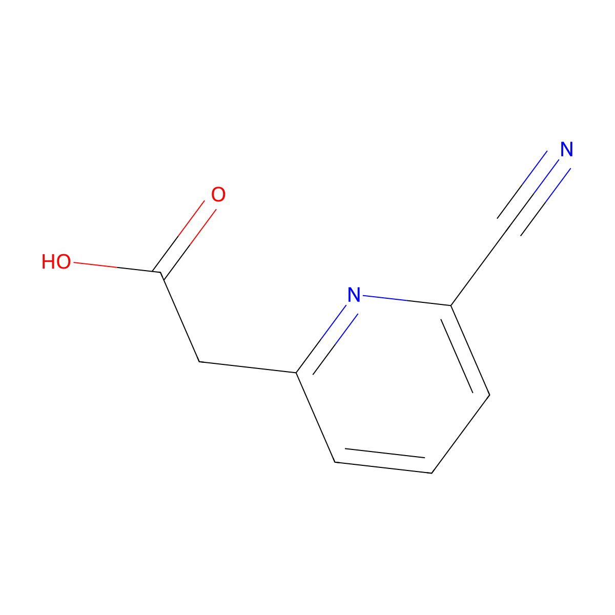2-(6-Cyanopyridin-2-yl)acetic acid molecular structure, CAS 321592-49-8
