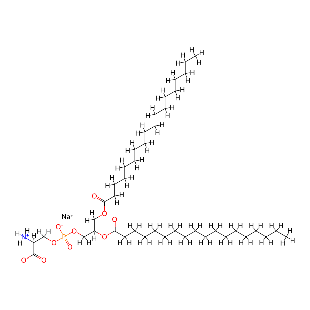 1,2-Distearoyl-sn-glycero-3-phospho-L-serine sodium salt molecular structure, CAS 321595-13-5