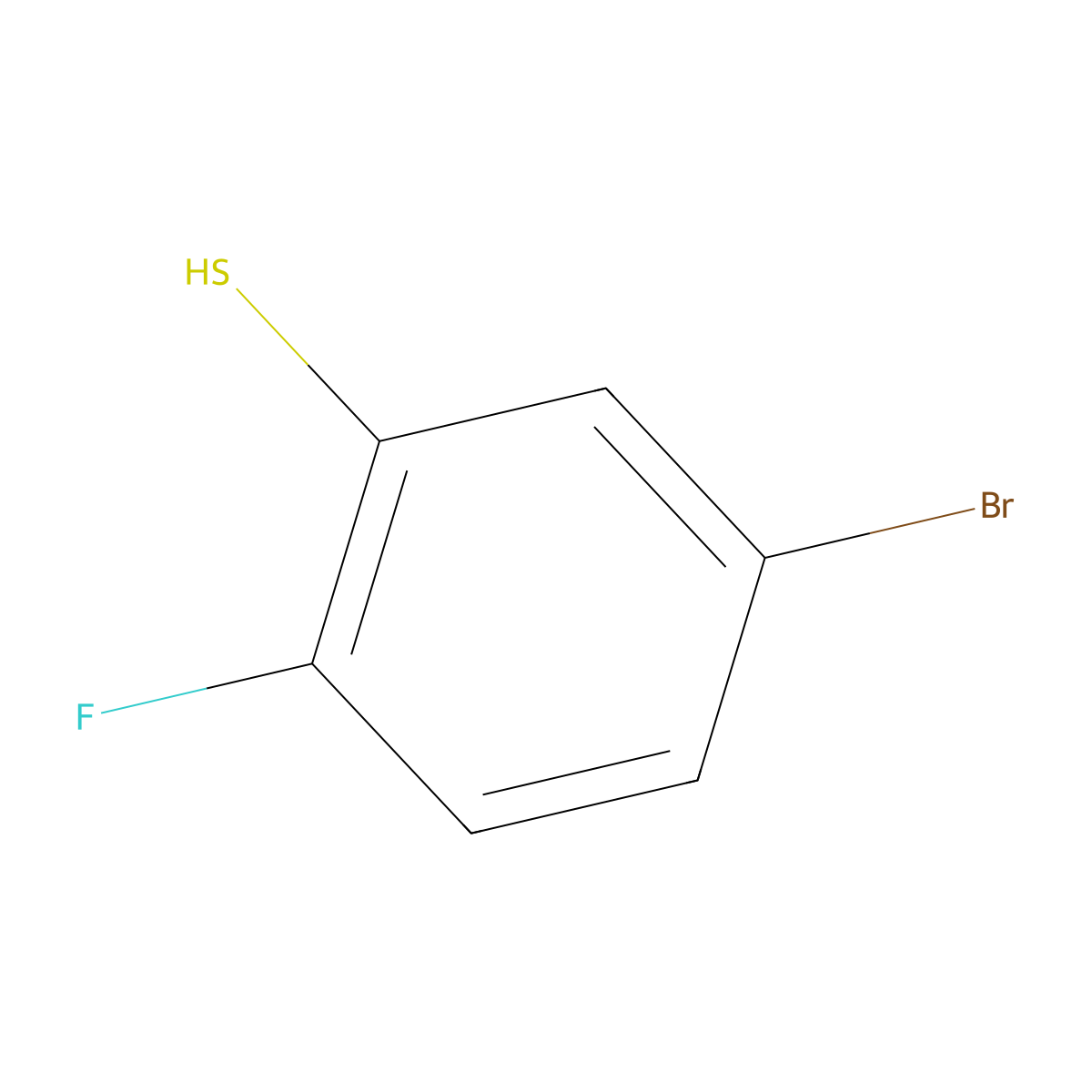 5-Bromo-2-fluorobenzenethiol molecular structure, CAS 321596-25-2