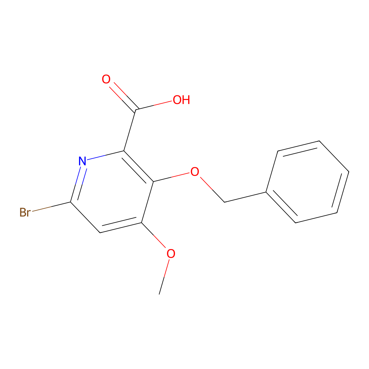 3-(Benzyloxy)-6-bromo-4-methoxypicolinic acid molecular structure, CAS 321596-54-7