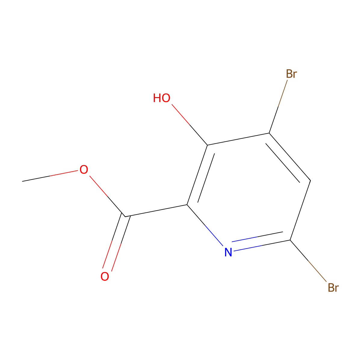 Methyl 4,6-dibromo-3-hydroxypicolinate molecular structure, CAS 321596-55-8