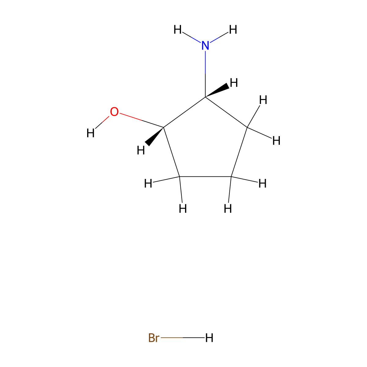 (1S,2R)-2-Aminocyclopentanol hydrobromide molecular structure, CAS 321596-94-5