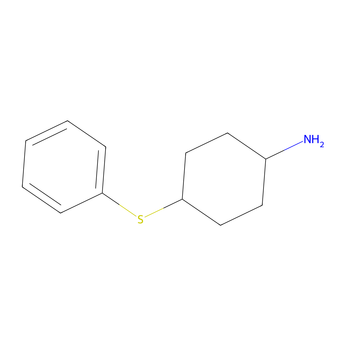 4-(Phenylsulfanyl)cyclohexan-1-amine molecular structure, CAS 321597-32-4
