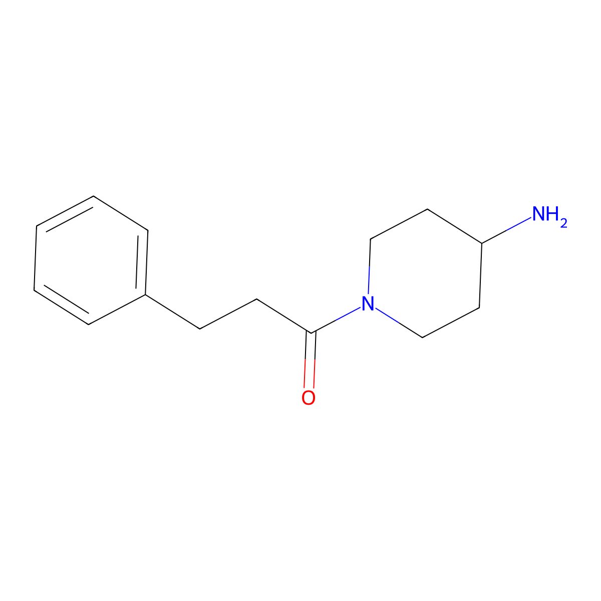 1-(4-Aminopiperidin-1-yl)-3-phenylpropan-1-one molecular structure, CAS 321597-50-6