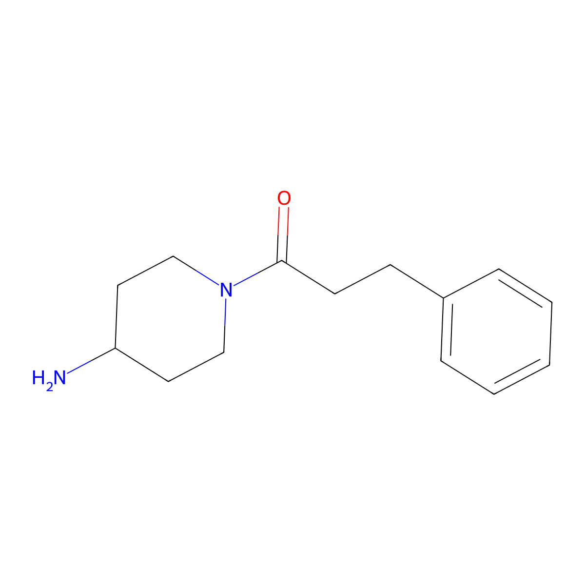 1-(4-Aminopiperidin-1-yl)-3-phenylpropan-1-one molecular structure, CAS 321597-50-6