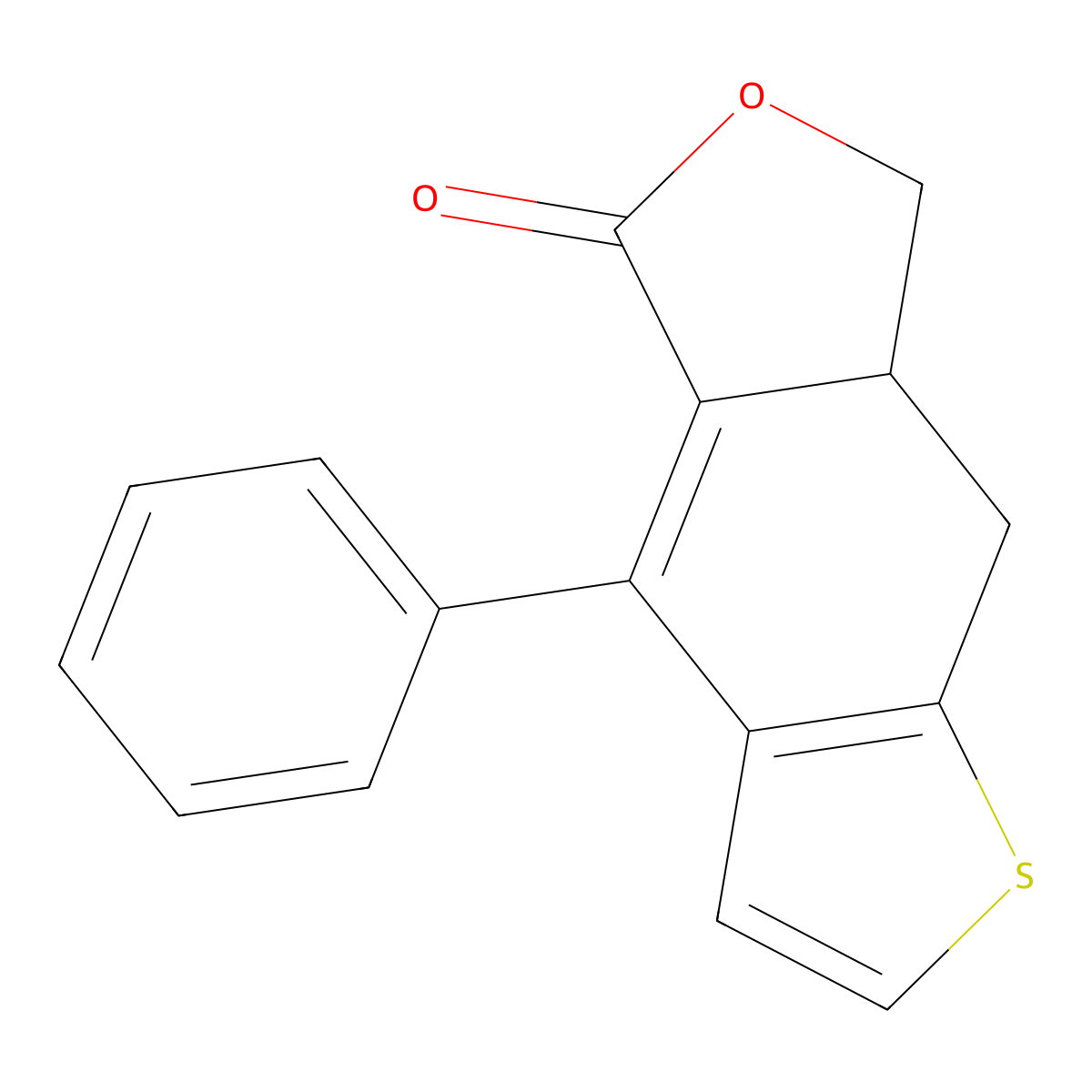 4-Phenyl-7a,8-dihydrothieno(2,3-f)(2)benzofuran-5(7H)-one molecular structure, CAS 3216-46-4