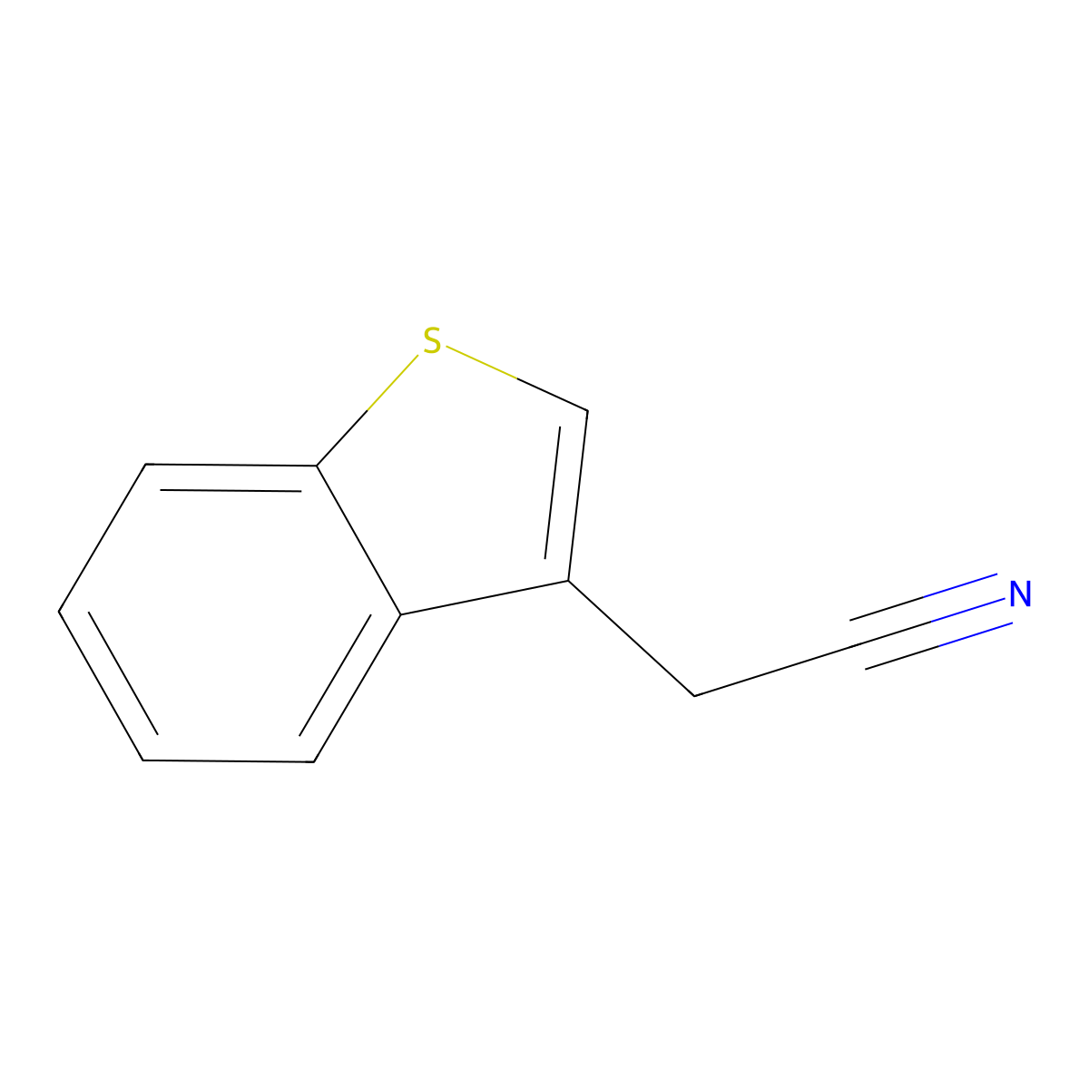 Benzo[b]thiophene-3-acetonitrile molecular structure, CAS 3216-48-6