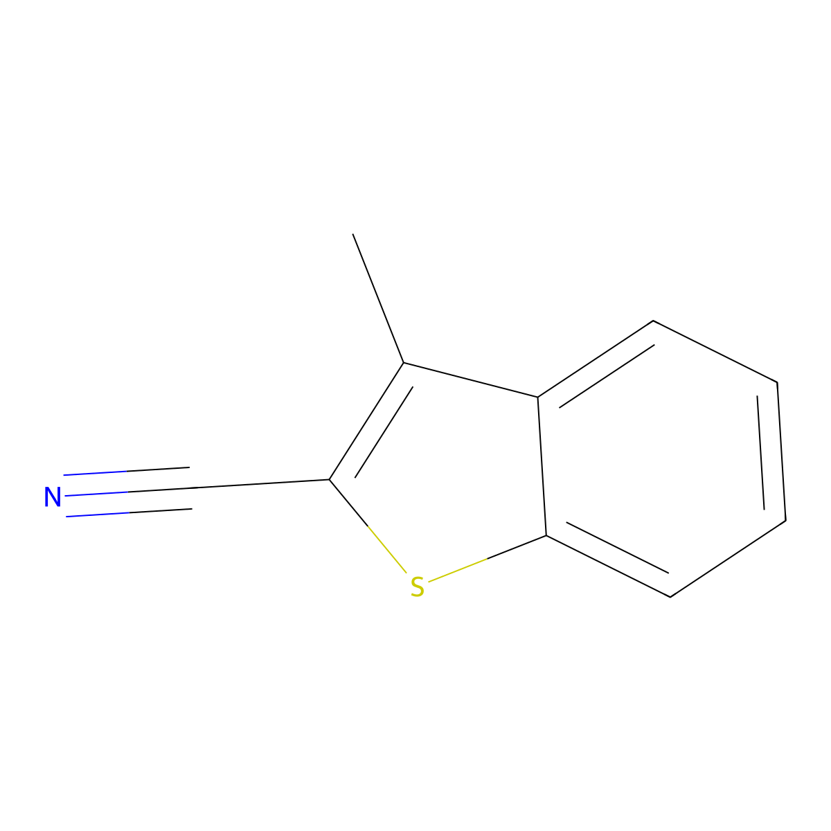 3-Methylbenzo[b]thiophene-2-carbonitrile molecular structure, CAS 3216-49-7