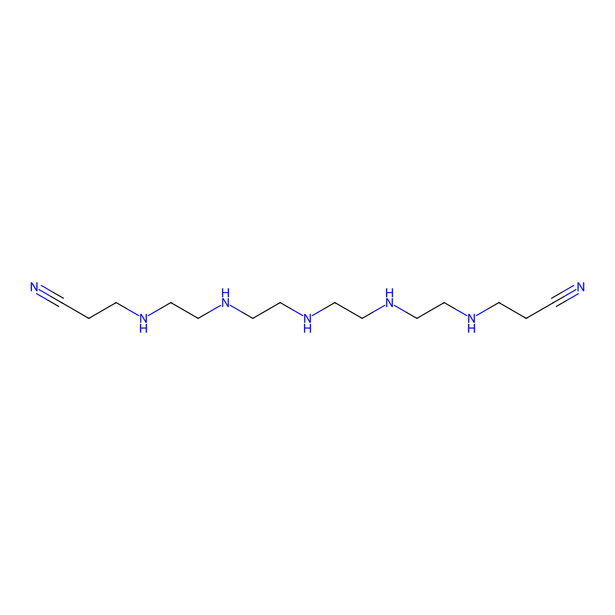 4,7,10,13,16-Pentaazanonadecanedinitrile molecular structure, CAS 3216-98-6