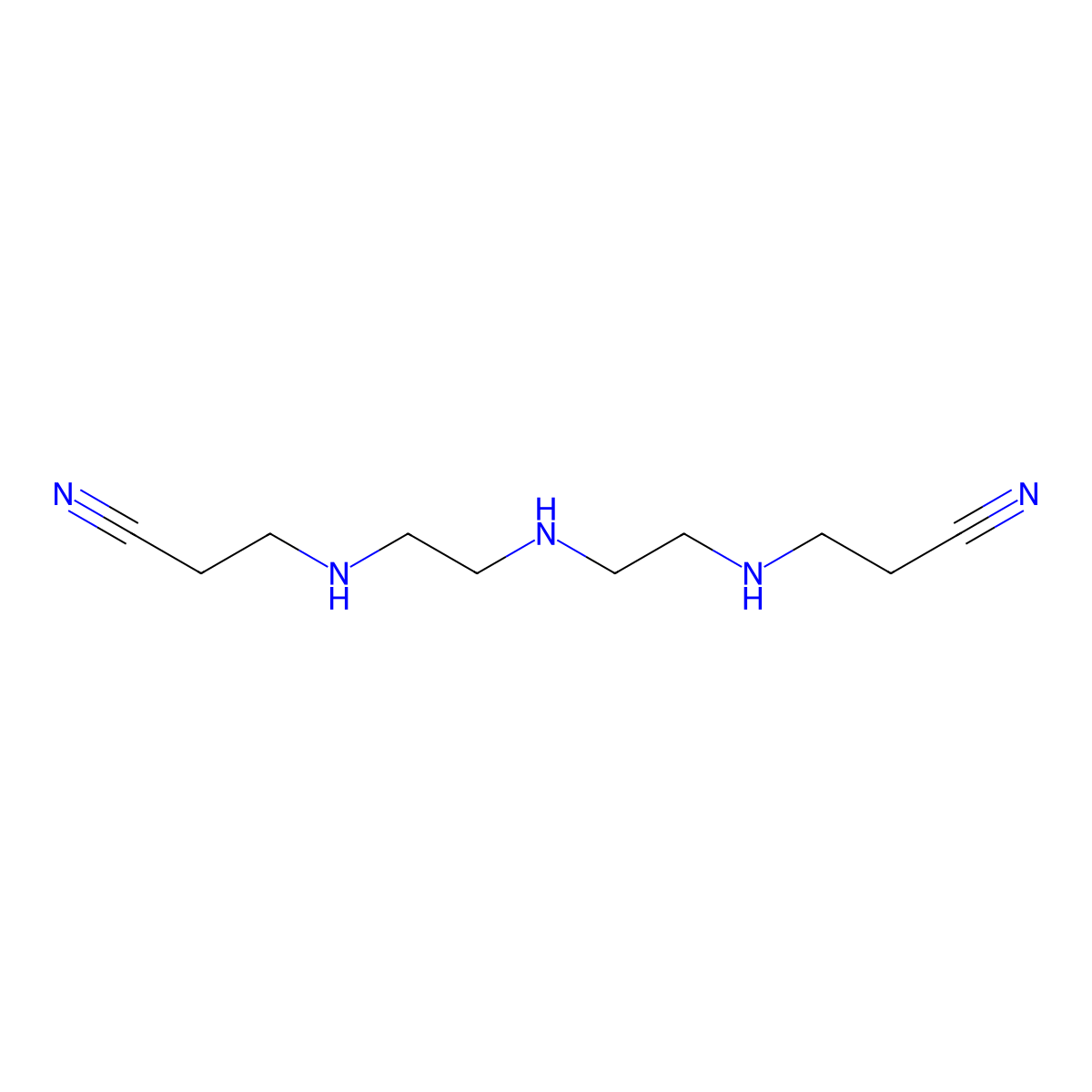 Propanenitrile, 3,3'-(iminobis(2,1-ethanediylimino))bis- molecular structure, CAS 3216-99-7