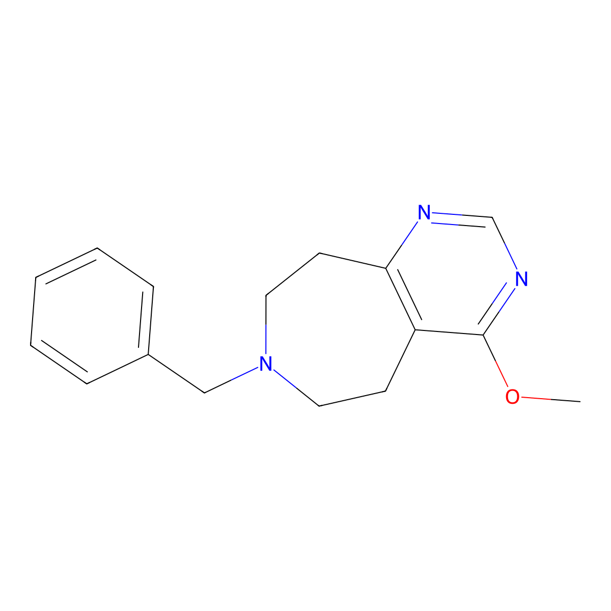 7-benzyl-4-methoxy-6,7,8,9-tetrahydro-5H-pyrimido[5,4-d]azepine molecular structure, CAS 32160-89-7