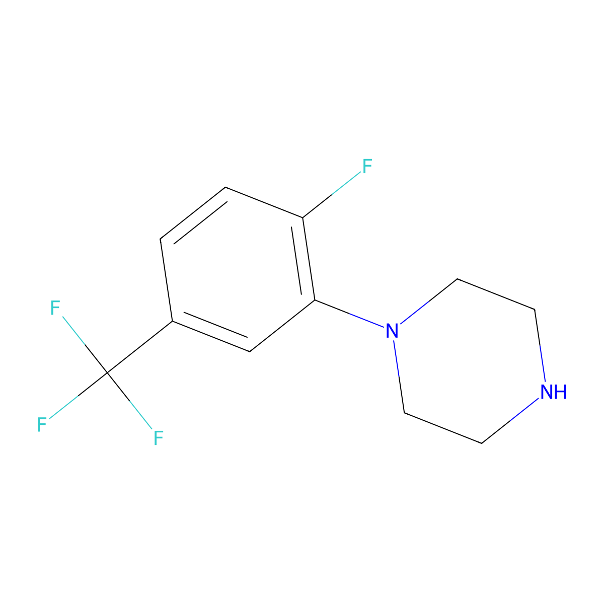 1-(2-Fluoro-5-trifluoromethylphenyl)piperazine molecular structure, CAS 321601-98-3