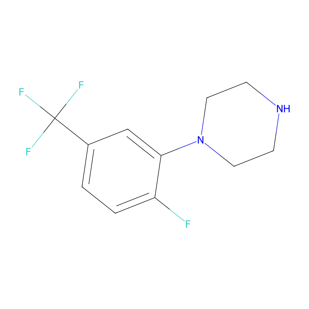 1-(2-Fluoro-5-trifluoromethylphenyl)piperazine molecular structure, CAS 321601-98-3