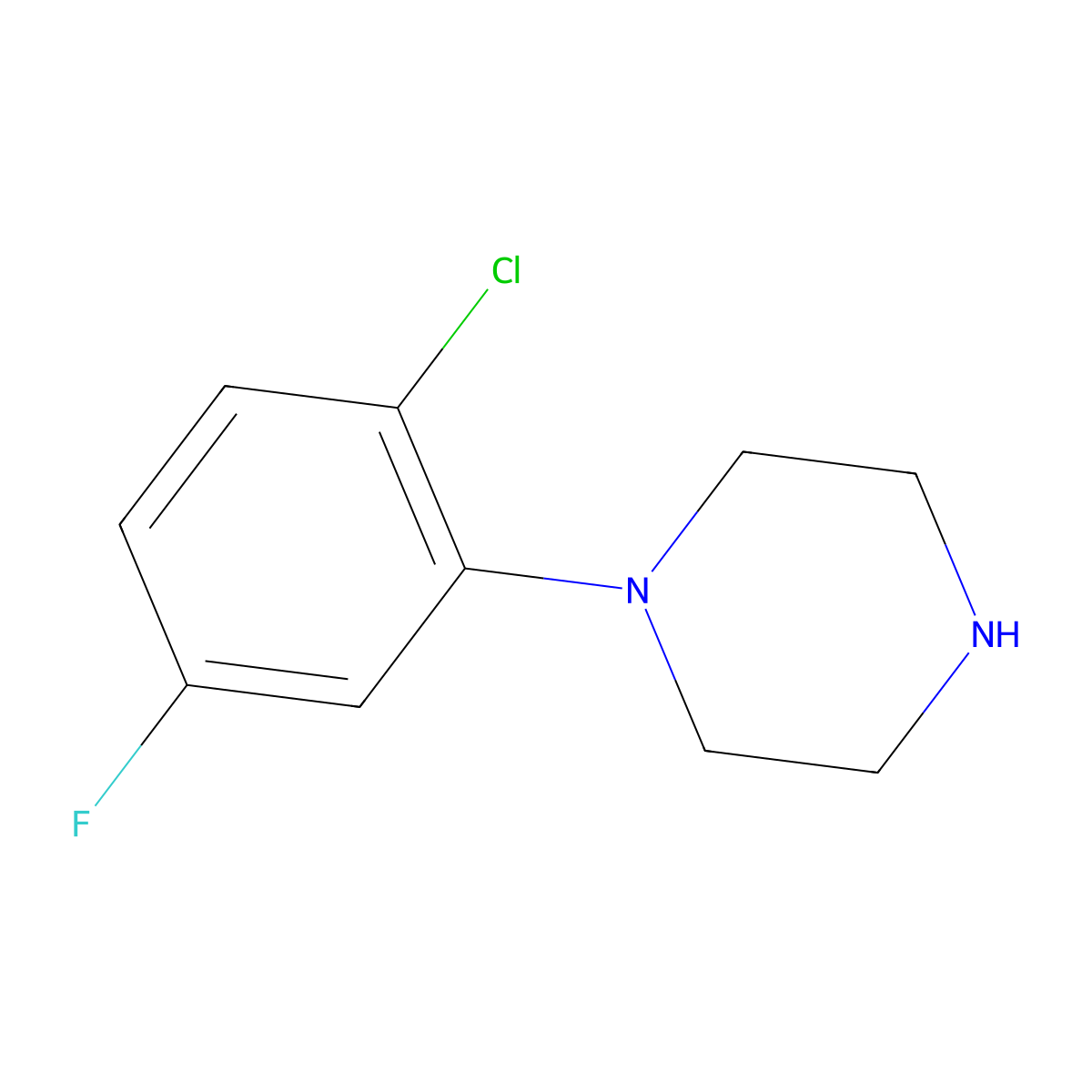1-(2-Chloro-5-fluorophenyl)piperazine molecular structure, CAS 321602-00-0
