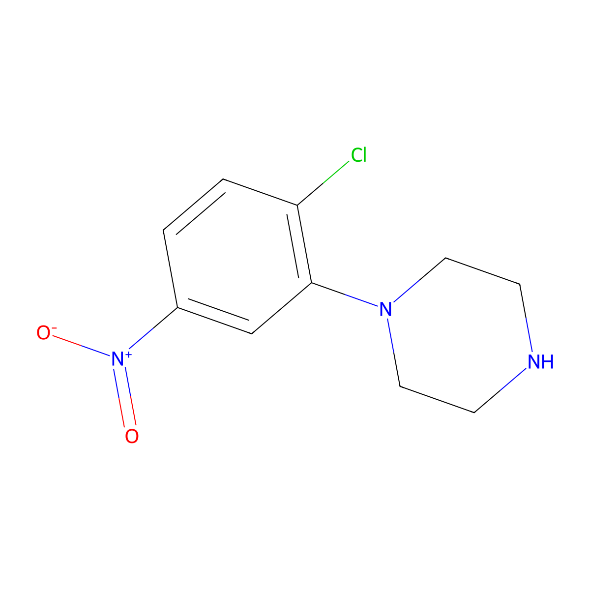 1-(2-Chloro-5-nitrophenyl)piperazine molecular structure, CAS 321602-15-7