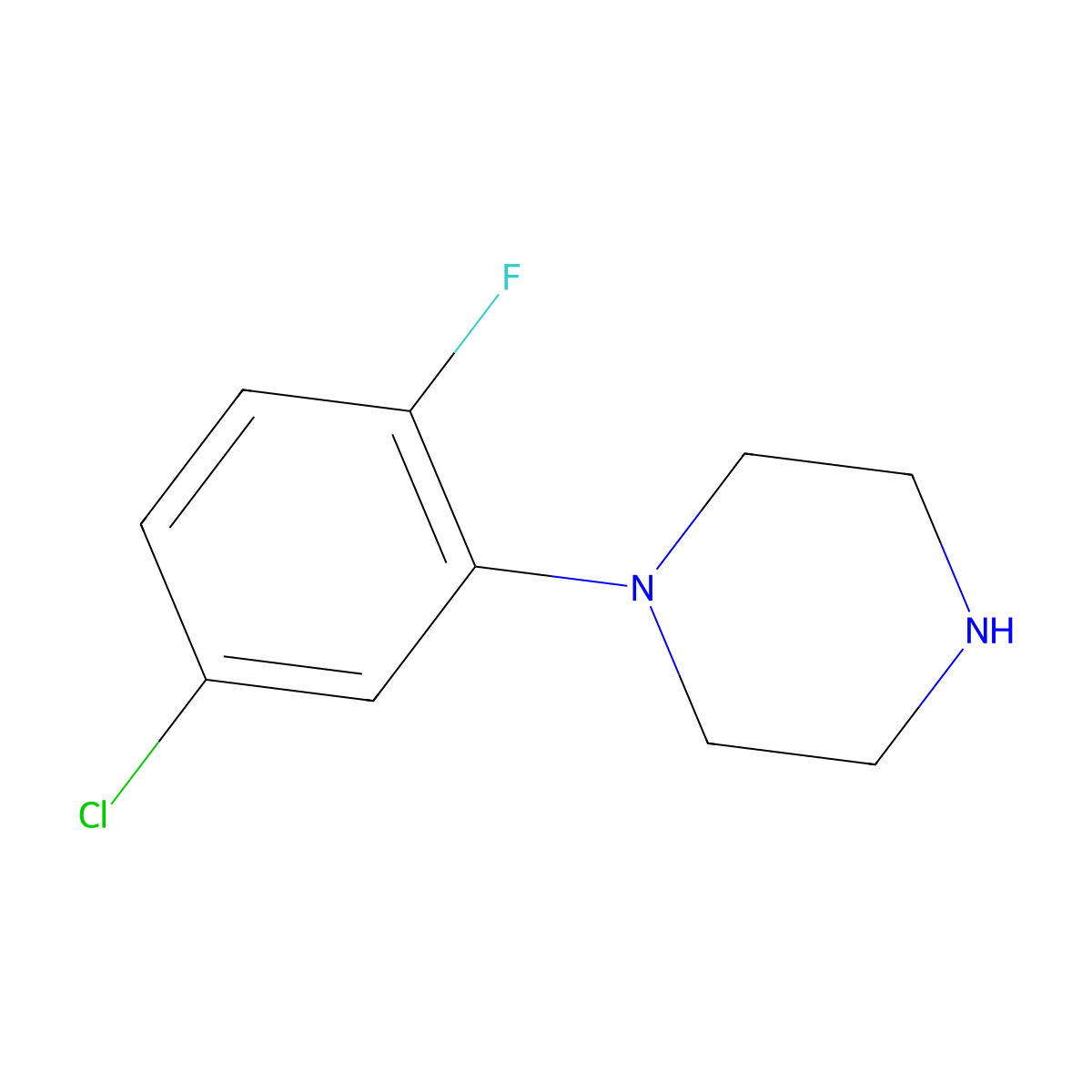 1-(5-Chloro-2-fluorophenyl)piperazine molecular structure, CAS 321602-21-5