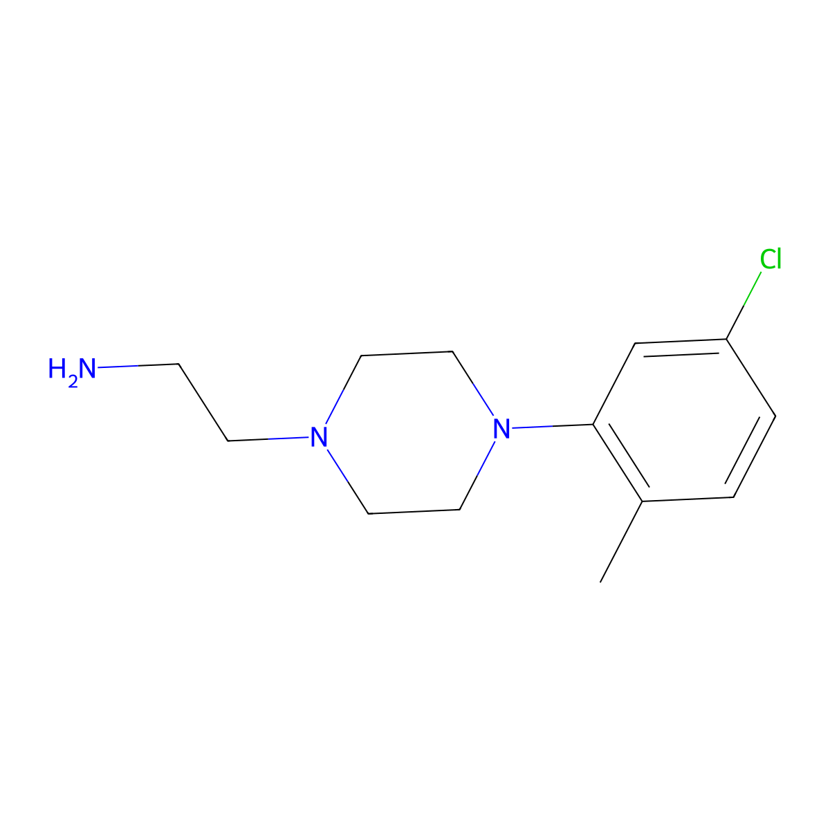 2-[4-(5-Chloro-2-methylphenyl)piperazin-1-yl]ethanamine molecular structure, CAS 321602-25-9