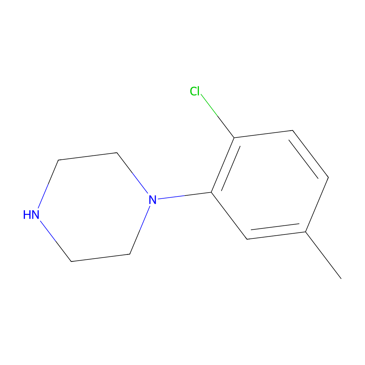 1-(2-Chloro-5-methylphenyl)piperazine molecular structure, CAS 321602-26-0