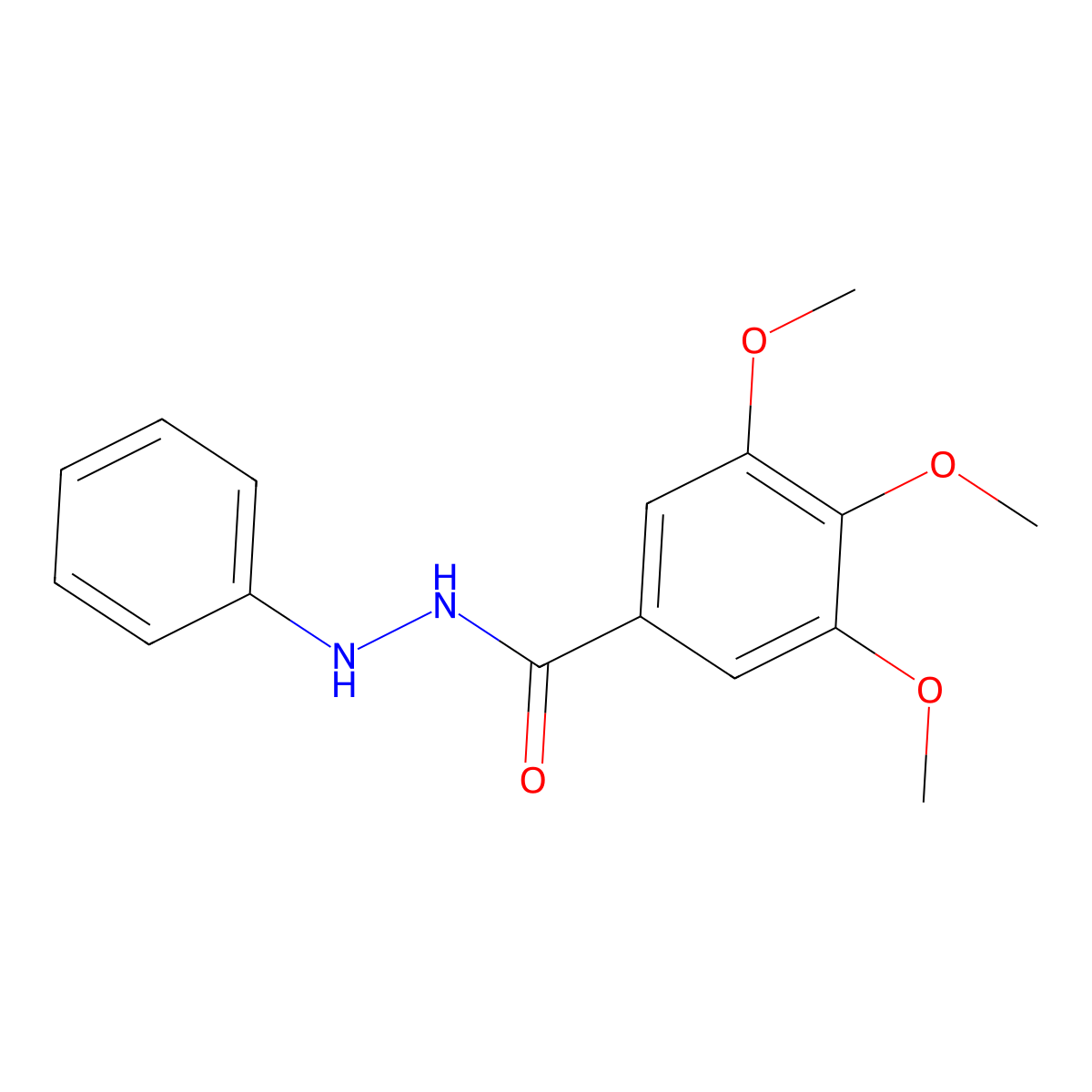 Benzoic acid, 3,4,5-trimethoxy-, 2-phenylhydrazide molecular structure, CAS 32163-29-4