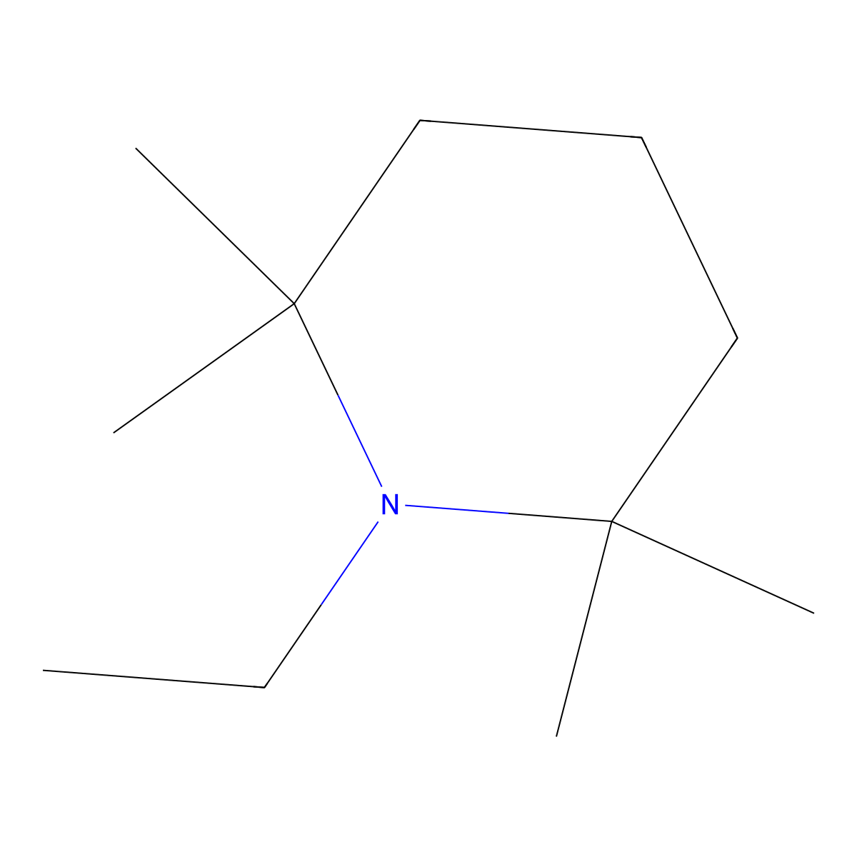 Piperidine, 1-ethyl-2,2,6,6-tetramethyl- molecular structure, CAS 32163-58-9