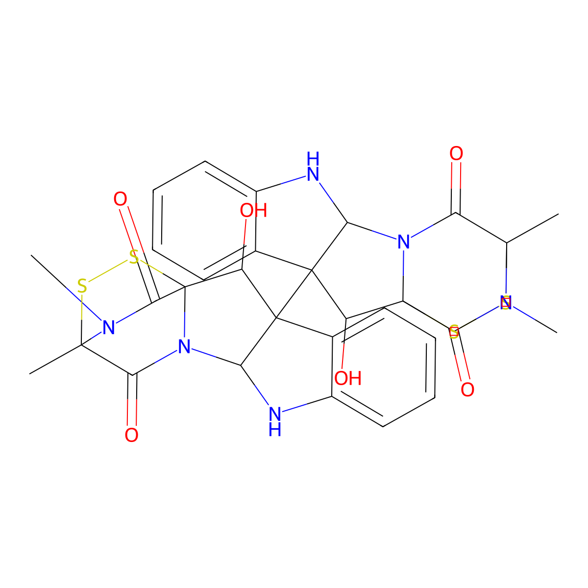 (6S,6'S)-19,19'-Dideoxy-6,6'-dihydroxychetocin molecular structure, CAS 32164-16-2