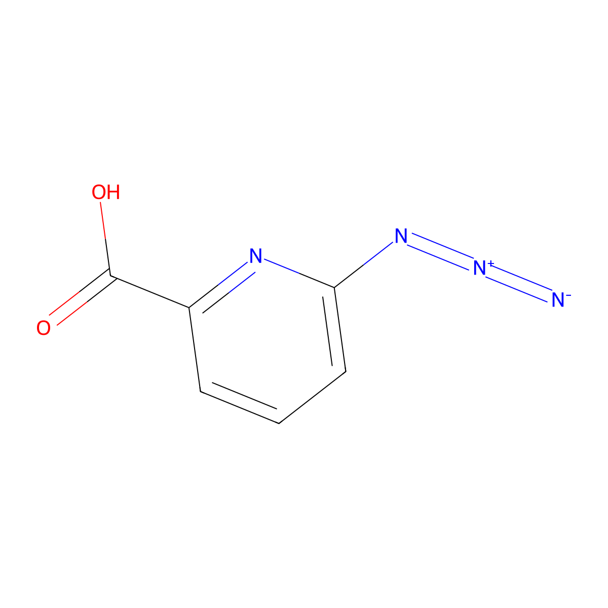 6-Azidopyridine-2-carboxylic acid molecular structure, CAS 321659-85-2
