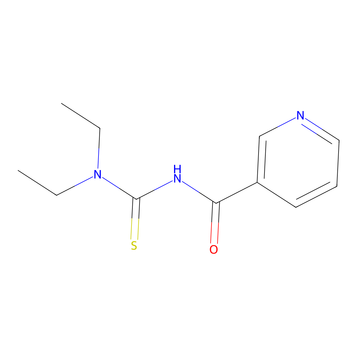 N-(diethylcarbamothioyl)pyridine-3-carboxamide molecular structure, CAS 321673-38-5