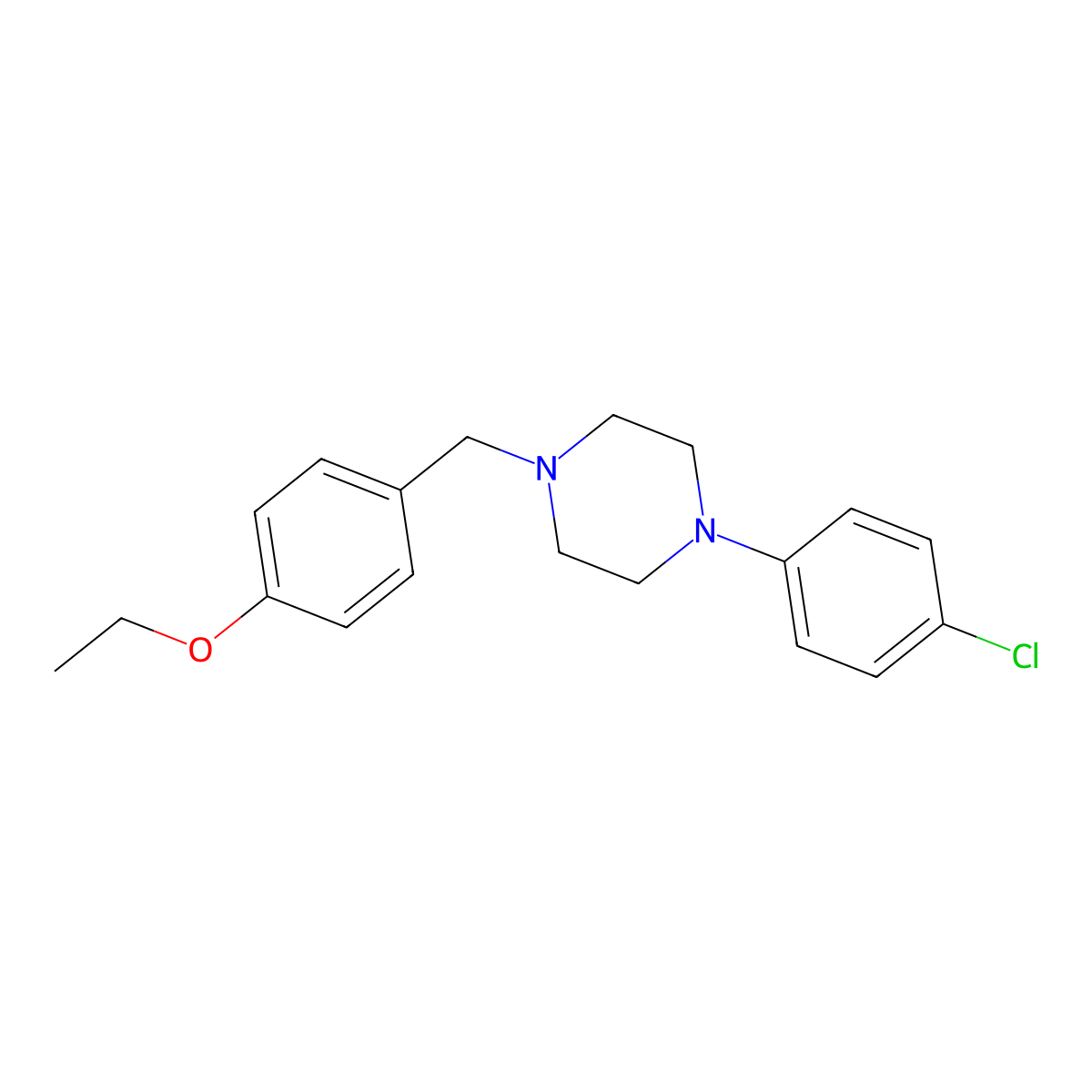 1-(4-Chlorophenyl)-4-(4-ethoxybenzyl)piperazine molecular structure, CAS 321673-44-3