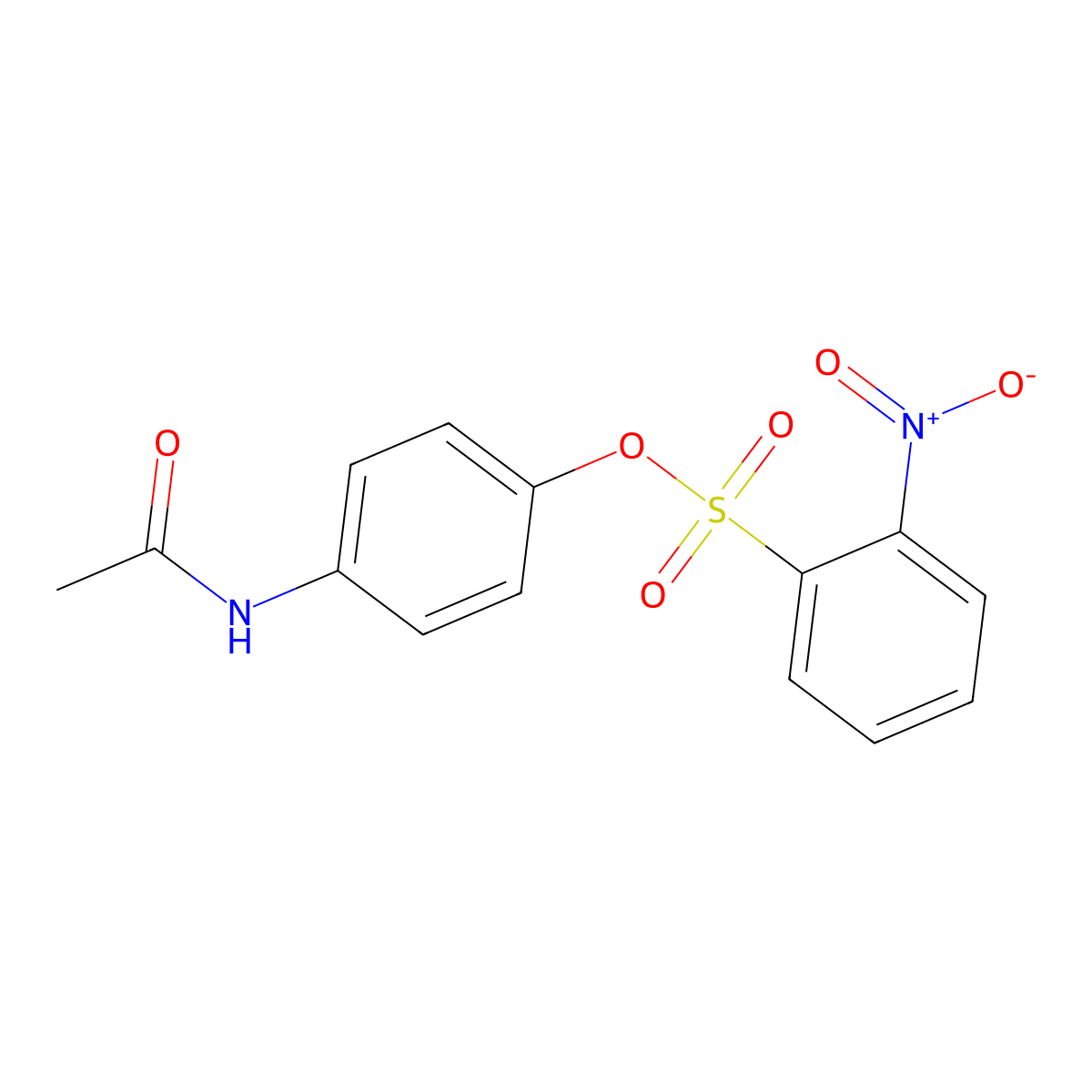 (4-Acetamidophenyl) 2-nitrobenzenesulfonate molecular structure, CAS 321679-58-7