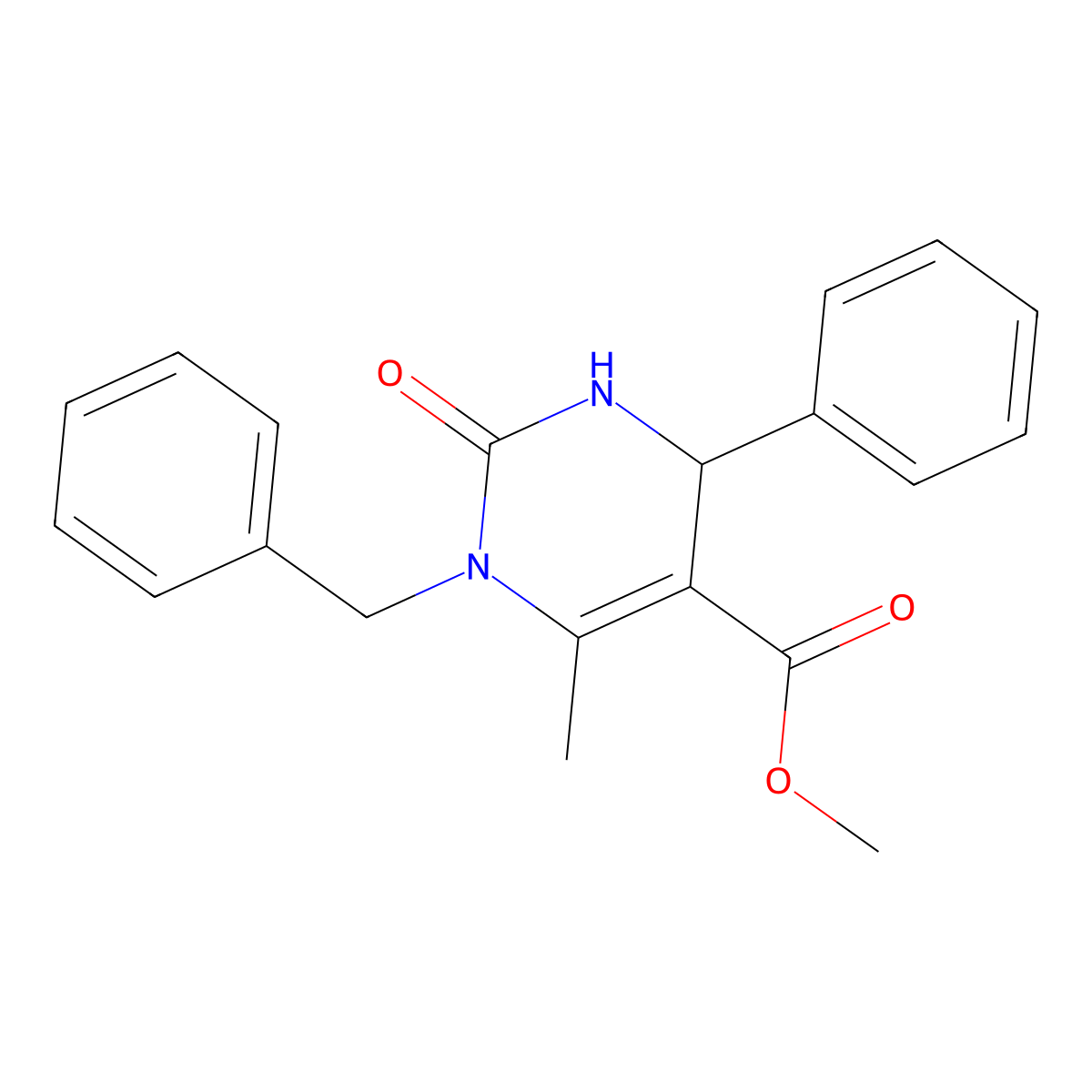 Methyl 1-benzyl-6-methyl-2-oxo-4-phenyl-1,2,3,4-tetrahydropyrimidine-5-carboxylate molecular structure, CAS 321680-21-1