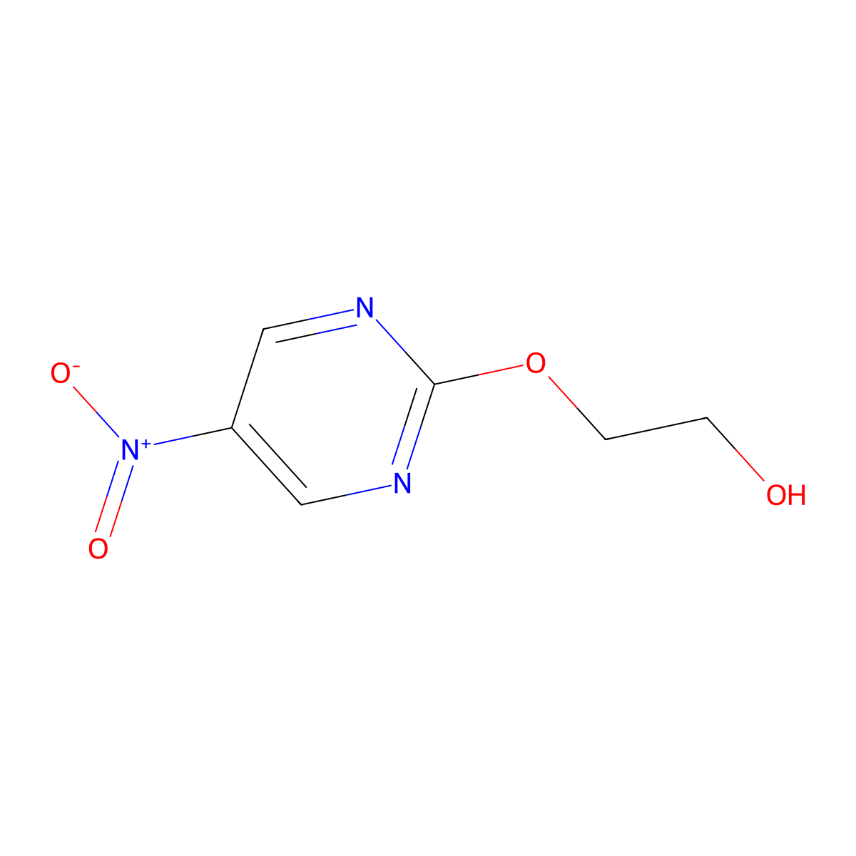 2-((5-Nitropyrimidin-2-yl)oxy)ethanol molecular structure, CAS 321680-43-7
