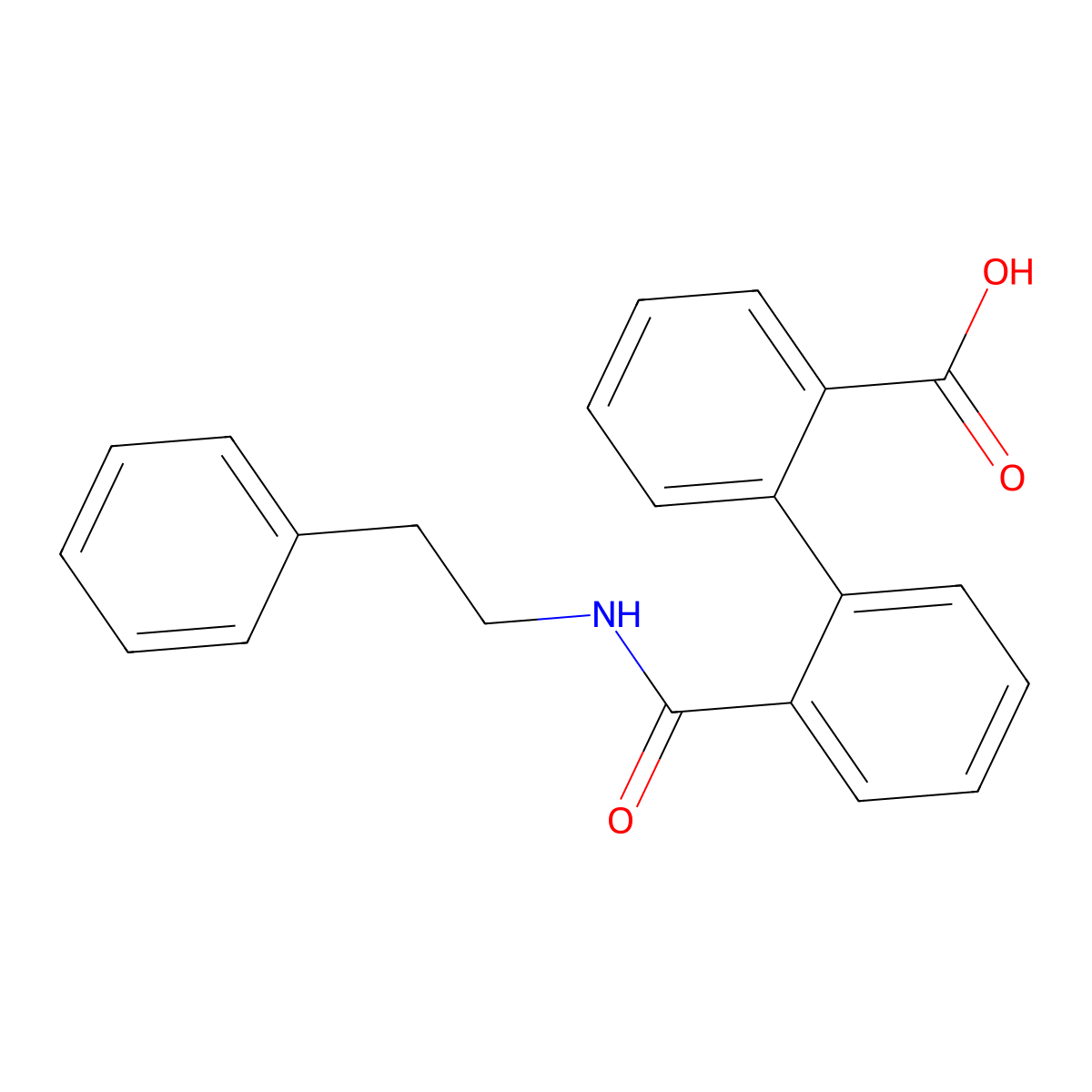 2'-Phenethylcarbamoyl-biphenyl-2-carboxylic acid molecular structure, CAS 321680-61-9