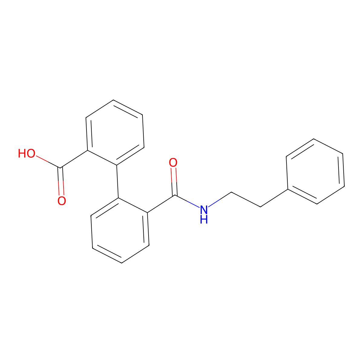 2'-Phenethylcarbamoyl-biphenyl-2-carboxylic acid molecular structure, CAS 321680-61-9