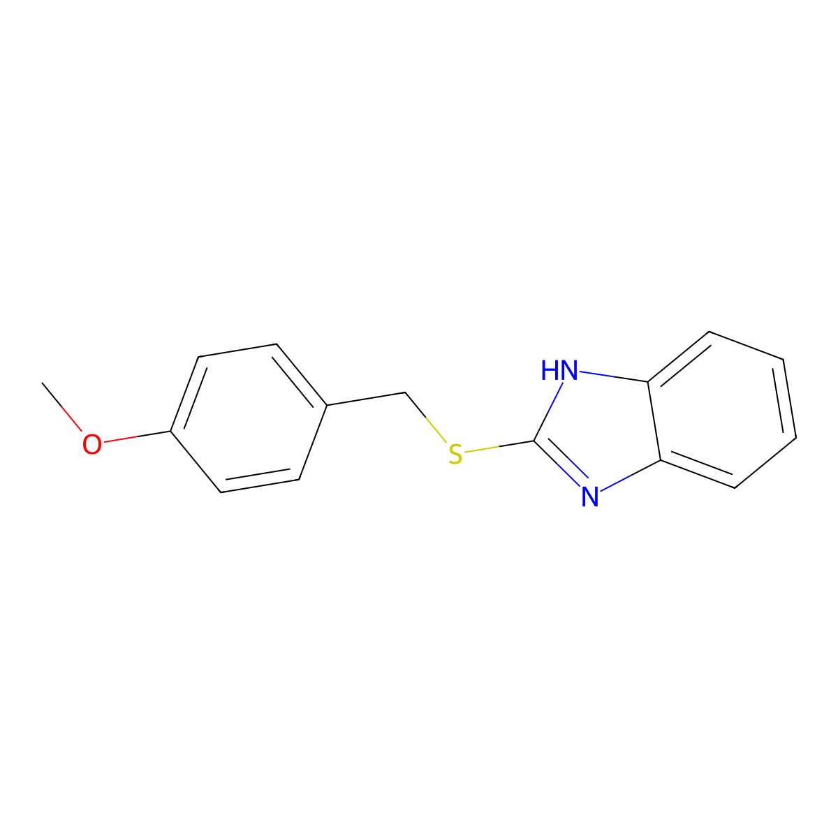 2-(4-Methoxy-benzylsulfanyl)-1H-benzoimidazole molecular structure, CAS 321680-96-0