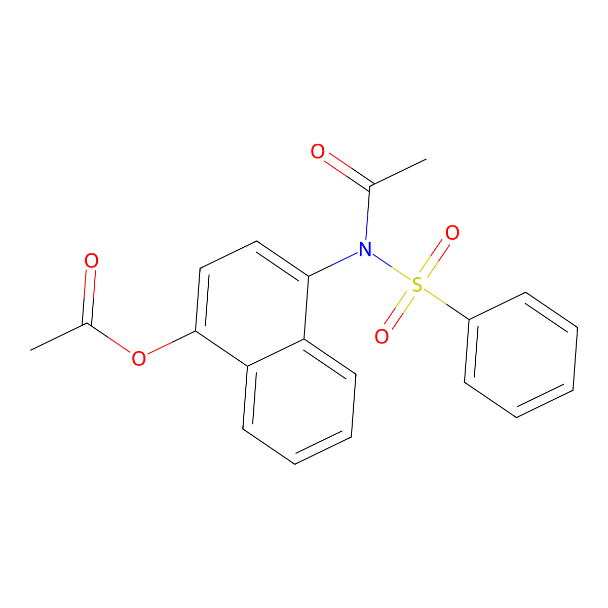Acetic acid 4-(acetyl-benzenesulfonyl-amino)-naphthalen-1-yl ester molecular structure, CAS 321683-26-5