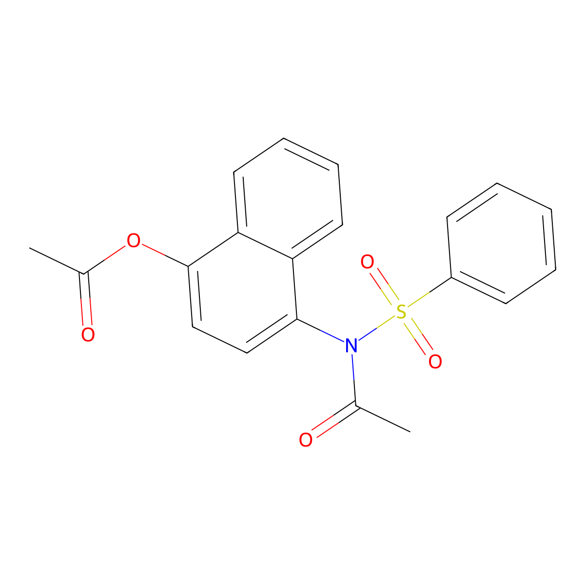 Acetic acid 4-(acetyl-benzenesulfonyl-amino)-naphthalen-1-yl ester molecular structure, CAS 321683-26-5
