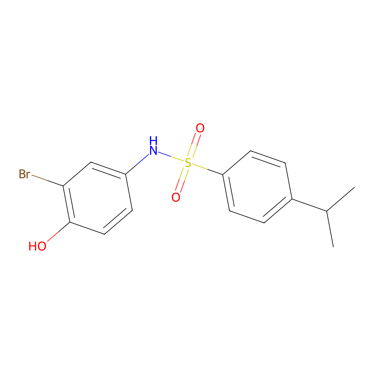 N-(3-bromo-4-hydroxyphenyl)-4-propan-2-ylbenzenesulfonamide molecular structure, CAS 321683-63-0