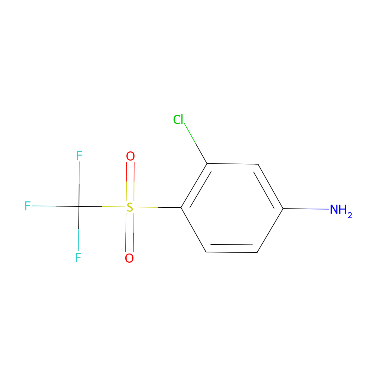 3-Chloro-4-(trifluoromethylsulfonyl)aniline molecular structure, CAS 321684-05-3