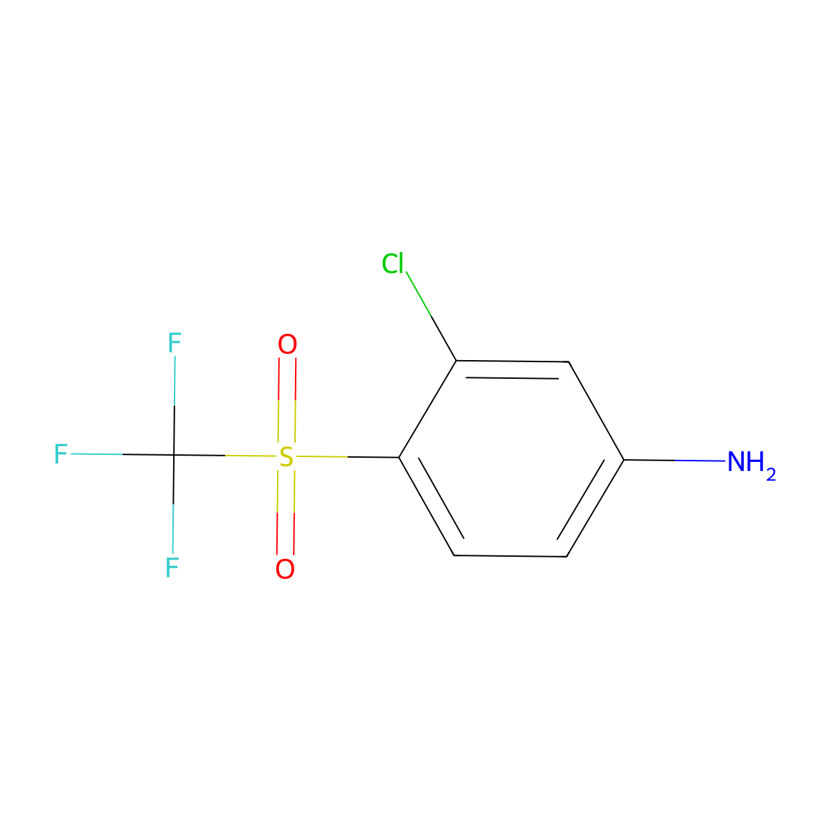 3-Chloro-4-(trifluoromethylsulfonyl)aniline molecular structure, CAS 321684-05-3