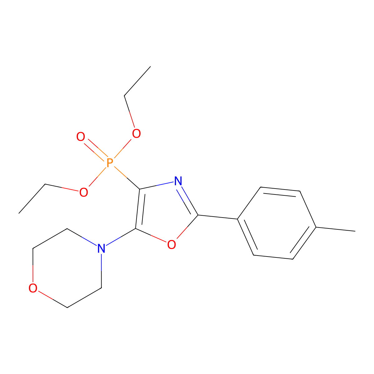 4-[4-Diethoxyphosphoryl-2-(4-methylphenyl)-1,3-oxazol-5-yl]morpholine molecular structure, CAS 321684-29-1