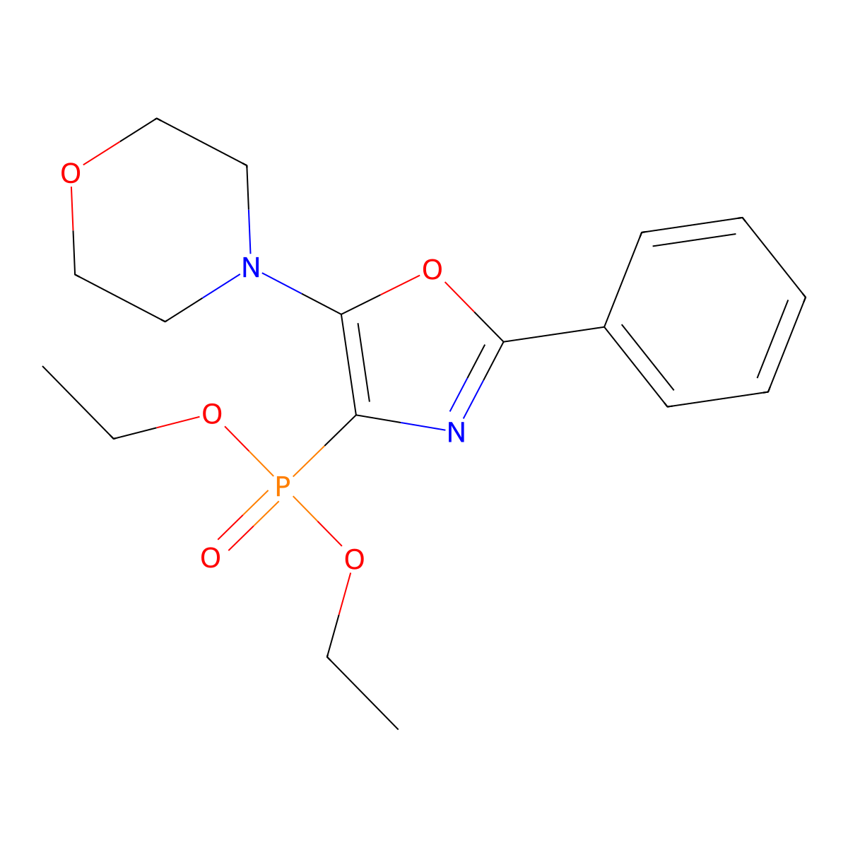4-(4-Diethoxyphosphoryl-2-phenyl-1,3-oxazol-5-yl)morpholine molecular structure, CAS 321685-33-0