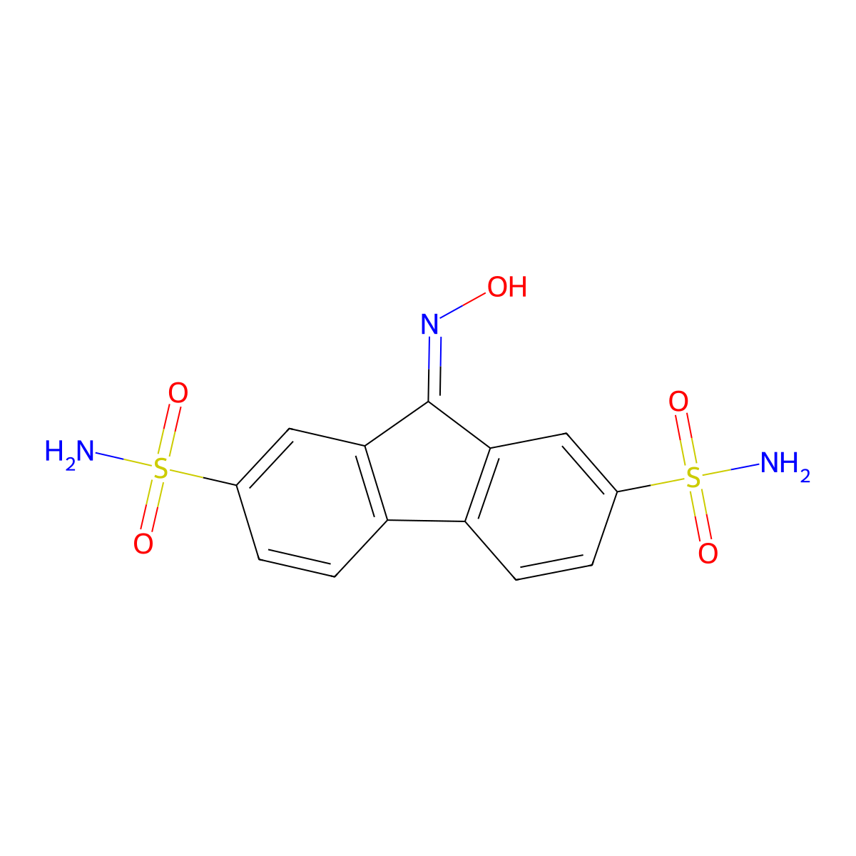 9-Hydroxyiminofluorene-2,7-disulfonamide molecular structure, CAS 321685-35-2