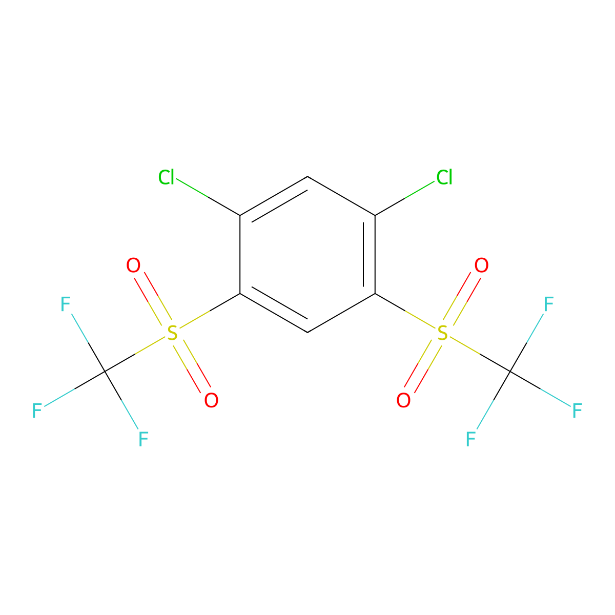 1,5-Dichloro-2,4-ditrifluoromethanesulfonylbenzene molecular structure, CAS 321686-31-1