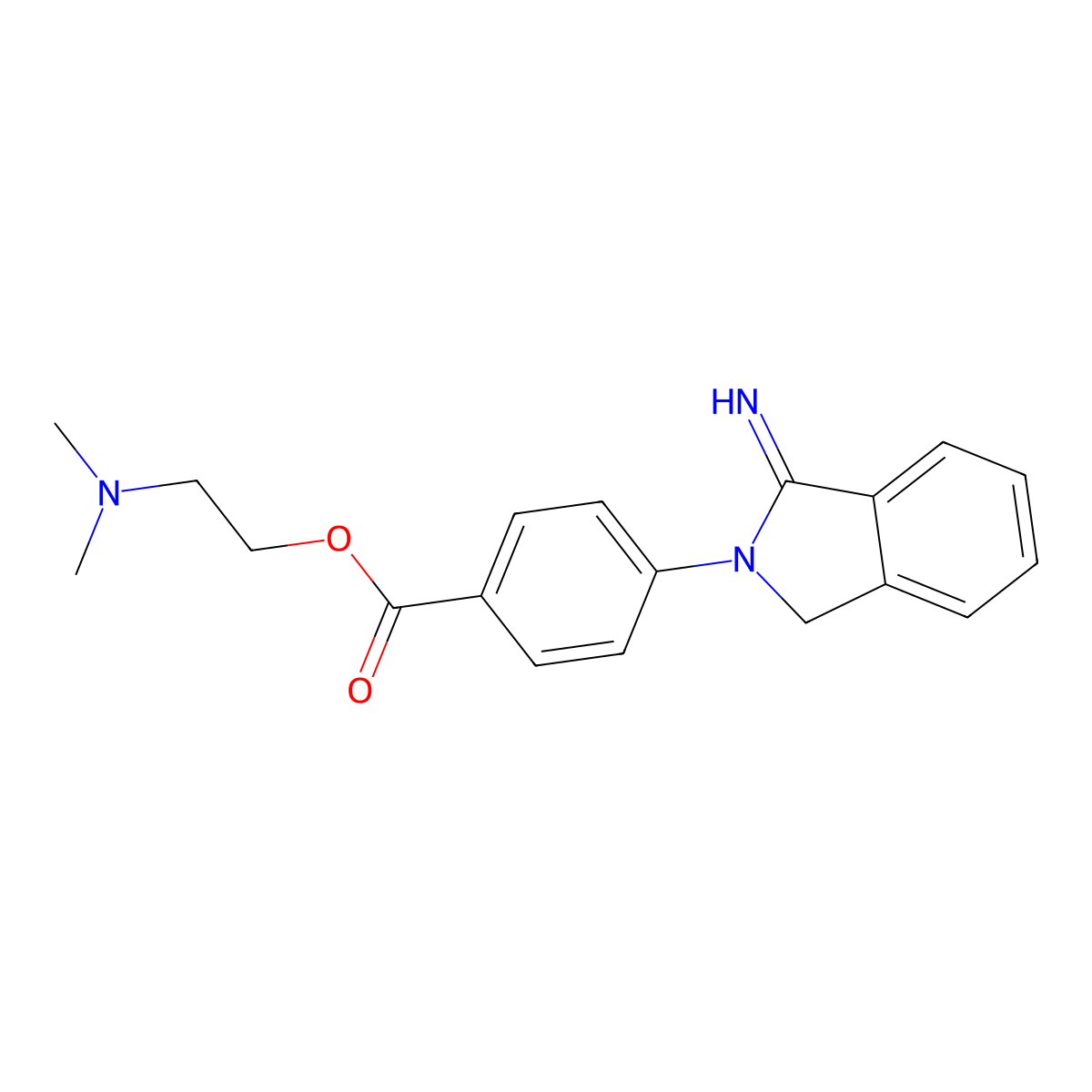 2-(Dimethylamino)ethyl 4-(1-iminoisoindolin-2-yl)benzoate molecular structure, CAS 321686-45-7