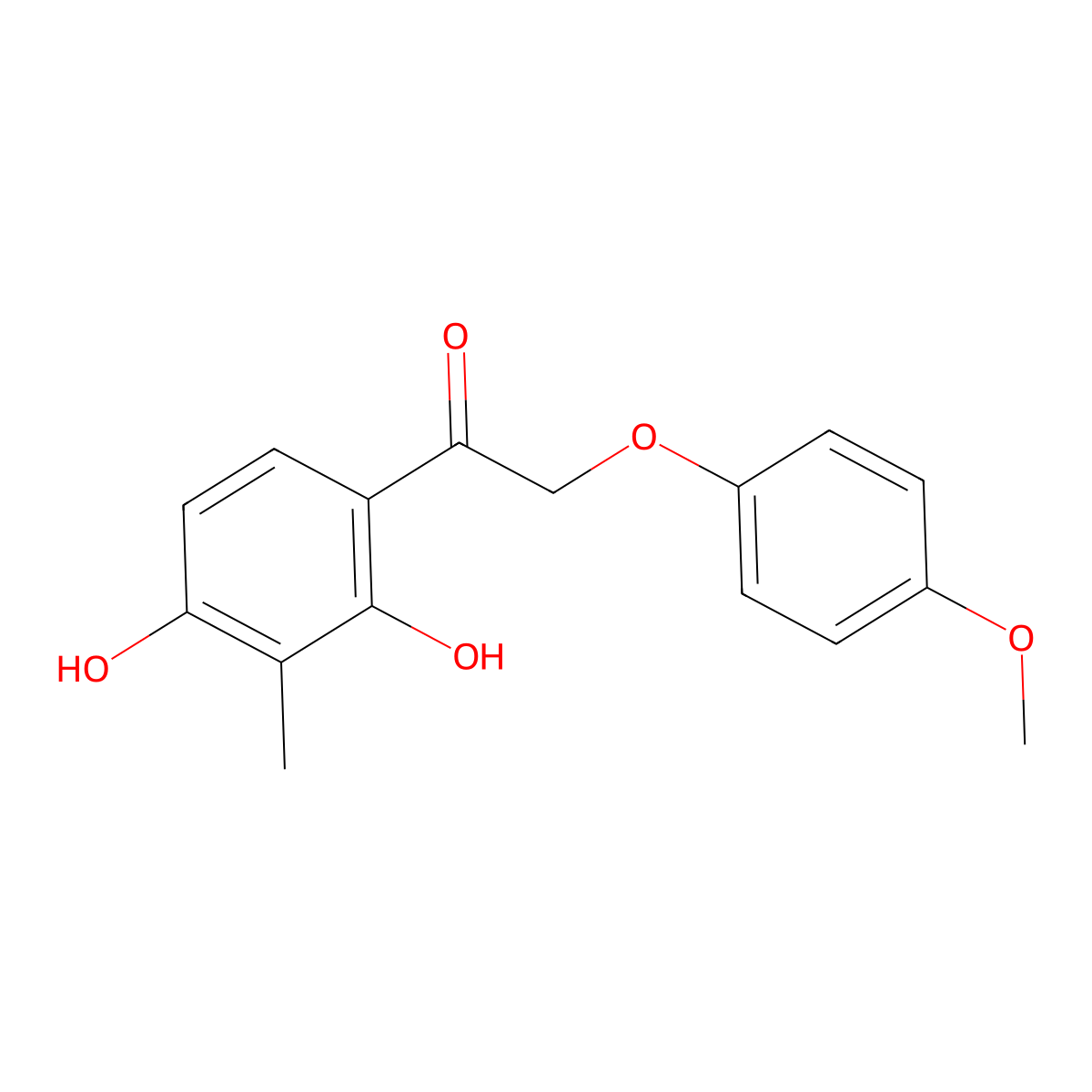 1-(2,4-Dihydroxy-3-methylphenyl)-2-(4-methoxyphenoxy)ethanone molecular structure, CAS 321686-47-9