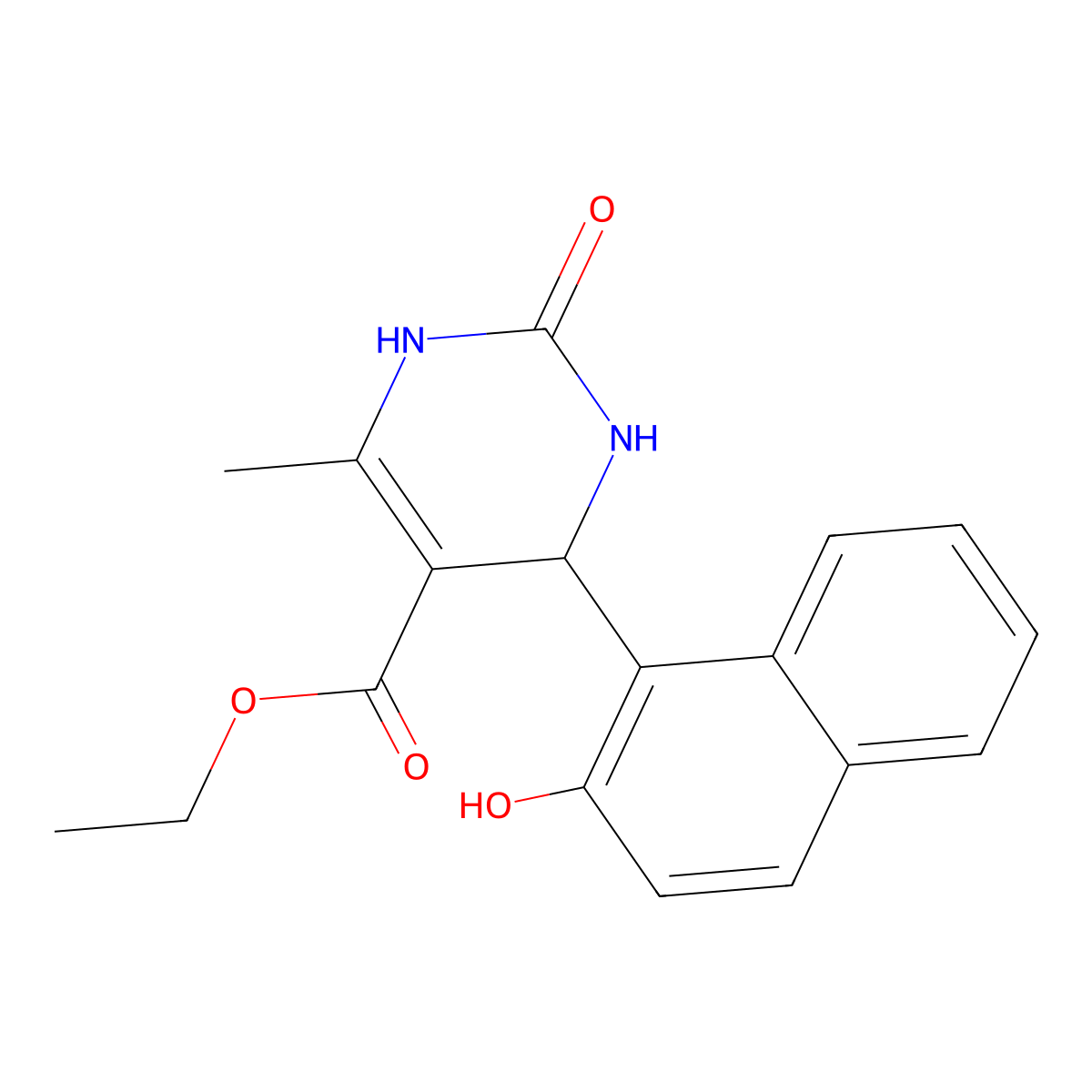 Ethyl 4-(2-hydroxynaphthalen-1-yl)-6-methyl-2-oxo-1,2,3,4-tetrahydropyrimidine-5-carboxylate molecular structure, CAS 321686-49-1