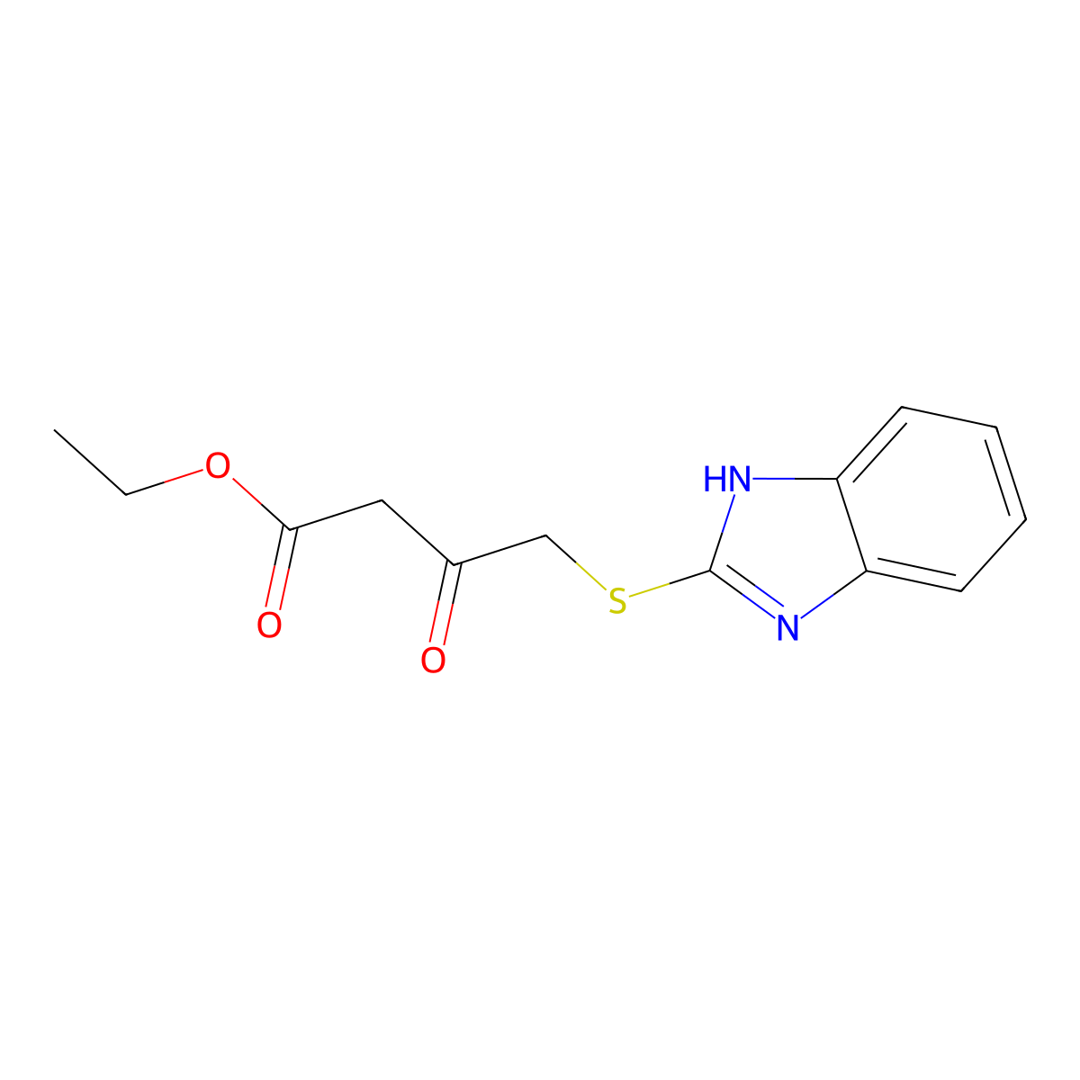 Ethyl 4-(1H-benzimidazol-2-ylthio)-3-oxobutanoate molecular structure, CAS 321686-81-1