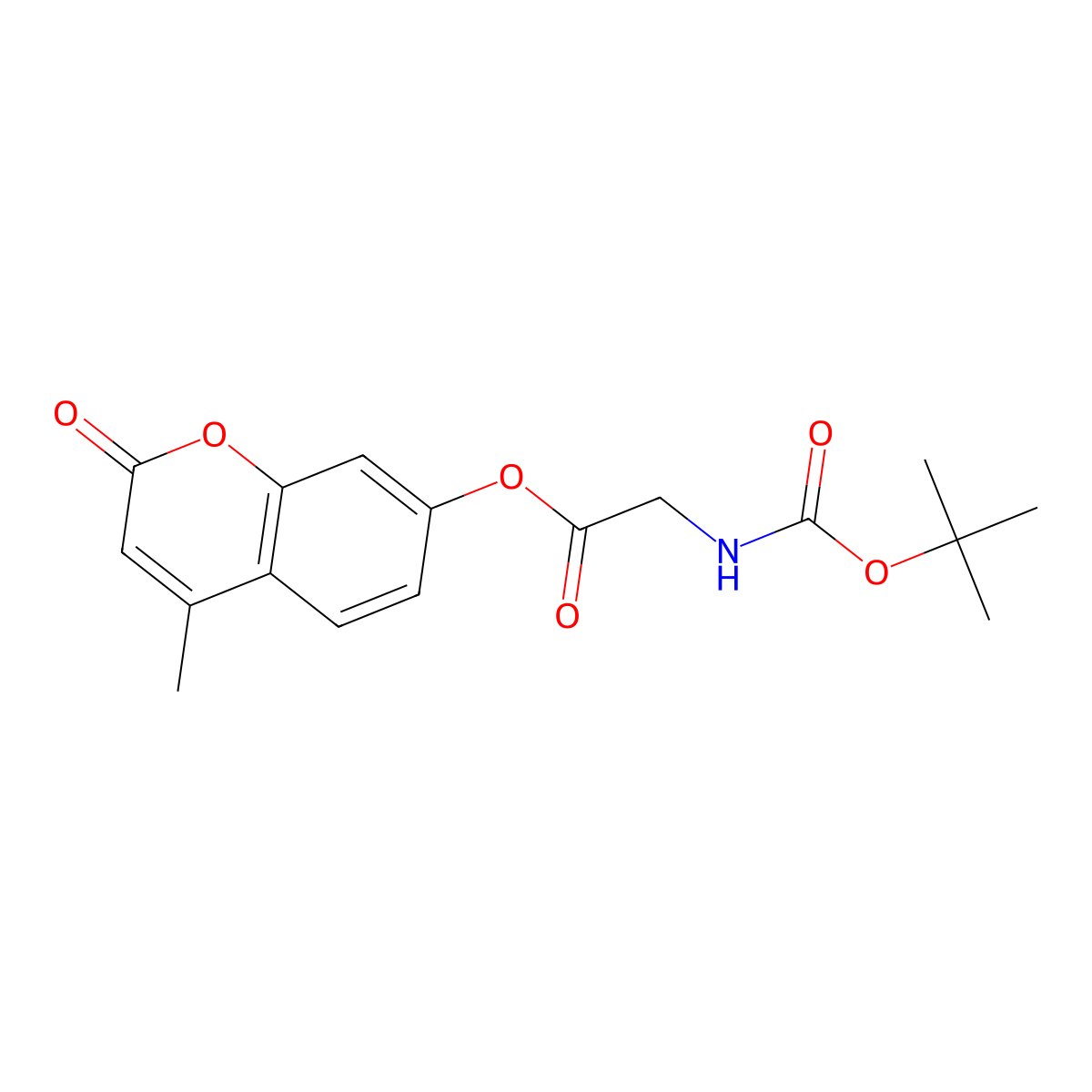 4-methyl-2-oxo-2H-chromen-7-yl N-(tert-butoxycarbonyl)glycinate molecular structure, CAS 321687-28-9