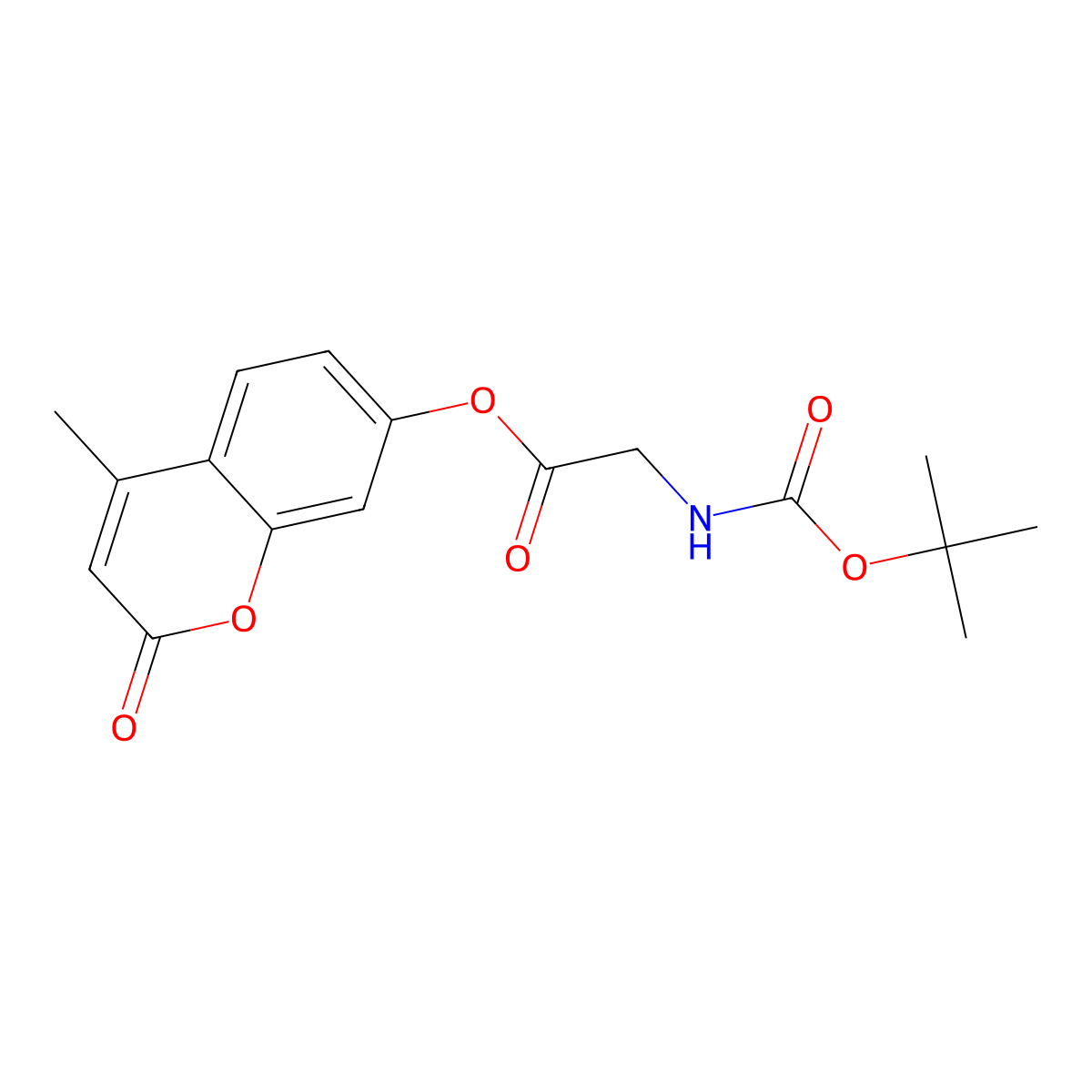 4-methyl-2-oxo-2H-chromen-7-yl N-(tert-butoxycarbonyl)glycinate molecular structure, CAS 321687-28-9